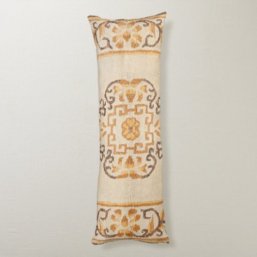 Tibetan Tan Yellow Brown  Lichaamskussen (Achterkant (Verticaal))