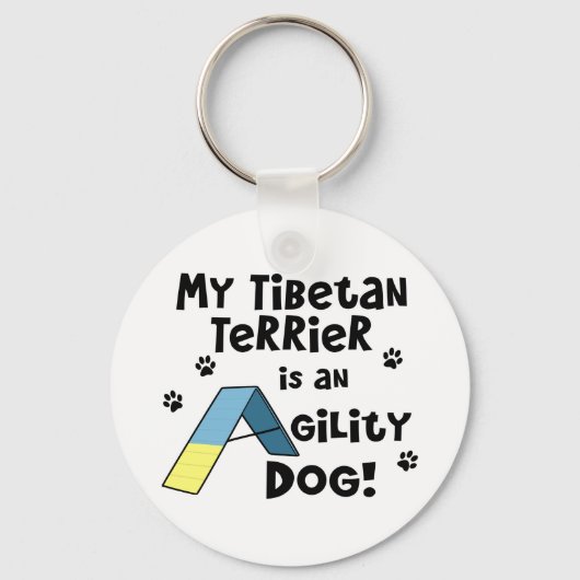 Tibetan Terrier Agility Dog Sleutelhanger (Voorkant)