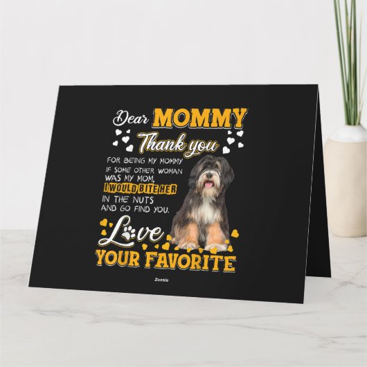Tibetan Terrier Beste mama, bedankt dat je mij ben Kaart (Achterkant)