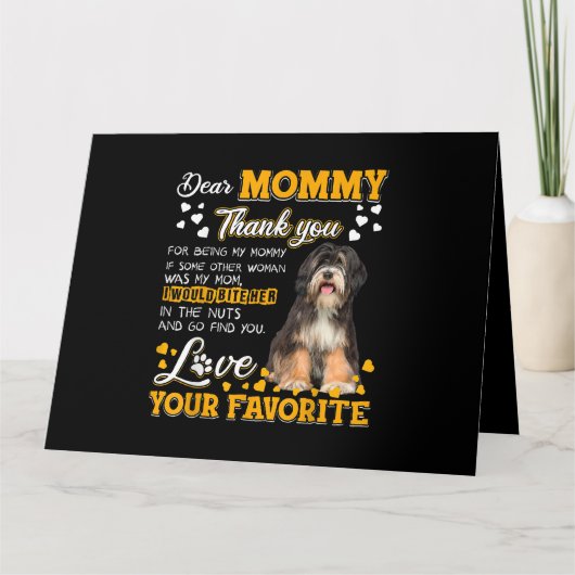 Tibetan Terrier Beste mama, bedankt dat je mij ben Kaart (Voorkant)