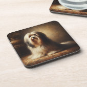 Tibetan Terrier Bier Onderzetter (Linkerzijde)