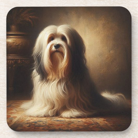 Tibetan Terrier Bier Onderzetter (Voorkant)