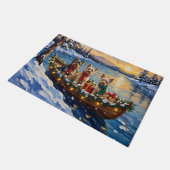 Tibetan Terrier Christmas Boat Holiday Deurmat (Schuin)