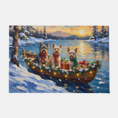 Tibetan Terrier Christmas Boat Holiday Deurmat (Voorkant)