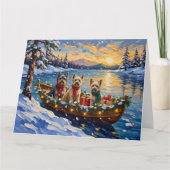 Tibetan Terrier Christmas Boat Holiday Kaart (Voorkant)