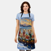 Tibetan Terrier Christmas Boat Holiday Schort (Gedragen)