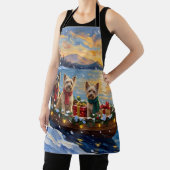 Tibetan Terrier Christmas Boat Holiday Schort (Insitu)