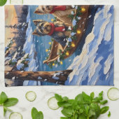 Tibetan Terrier Christmas Boat Holiday Theedoek (Gevouwen)