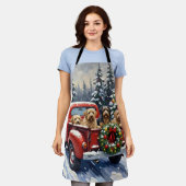 Tibetan Terrier Christmas Red Truck Holiday Schort (Gedragen)