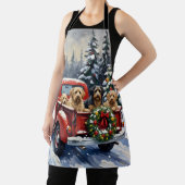 Tibetan Terrier Christmas Red Truck Holiday Schort (Insitu)