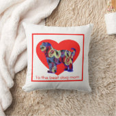 Tibetan Terrier Dog Red Heart Moederdag Kussen (Deken)