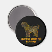 Tibetan Terrier Dog Silhouette Fun Halloween Magneet (Voorkant / Achterkant)