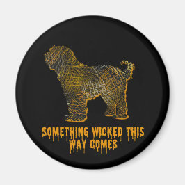 Tibetan Terrier Dog Silhouette Fun Halloween Magneet