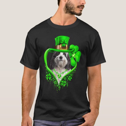 Tibetan Terrier Dog St Patricks Day Lover Irish Sh T-shirt (Voorkant)