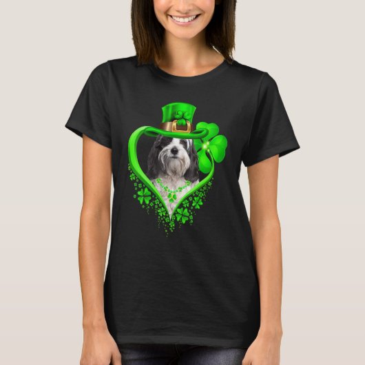 Tibetan Terrier Dog St Patricks Day Lover Irish Sh T-shirt (Voorkant)