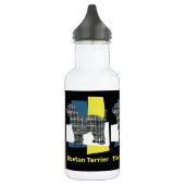 Tibetan Terrier Dog Yellow & Blue Triangle Grid Waterfles (Links)