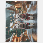 Tibetan Terrier Dogs Christmas Snow Holiday Fleece Deken (Voorkant)