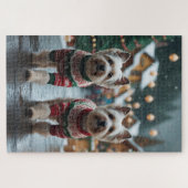 Tibetan Terrier Dogs Christmas Snow Holiday Legpuzzel (Horizontaal)