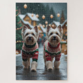 Tibetan Terrier Dogs Christmas Snow Holiday Legpuzzel (Verticaal)