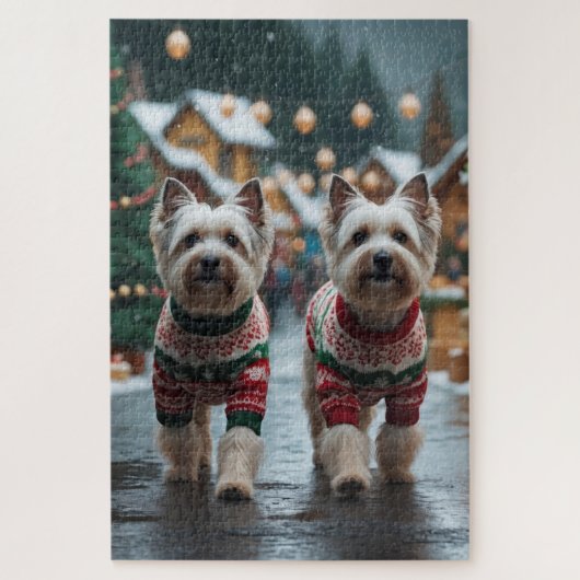 Tibetan Terrier Dogs Christmas Snow Holiday Legpuzzel (Verticaal)