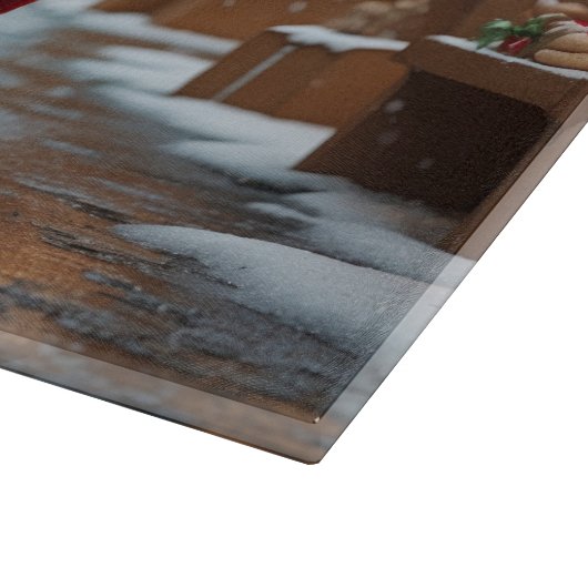 Tibetan Terrier Dogs Christmas Snow Holiday Snijplank (Hoek)