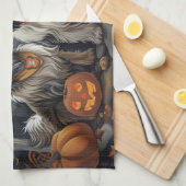 Tibetan Terrier Halloween Spoken Theedoek (Quarter Fold)