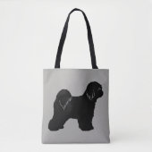 Tibetan Terrier Hondenras Silhouette Tote Bag (Voorkant)