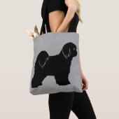Tibetan Terrier Hondenras Silhouette Tote Bag (Dichtbij)