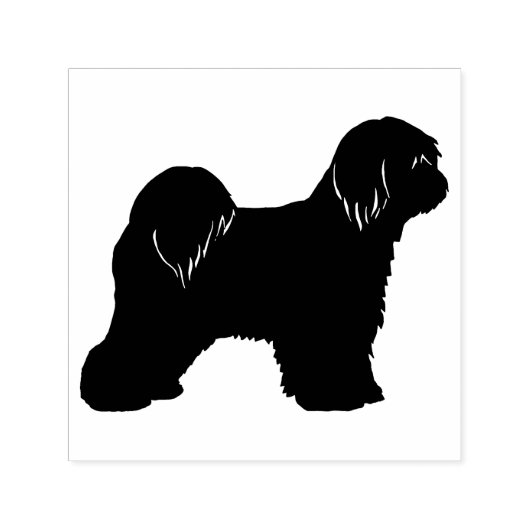 Tibetan Terrier Hondenras Silhouette Zelfinktende Stempel (Design)
