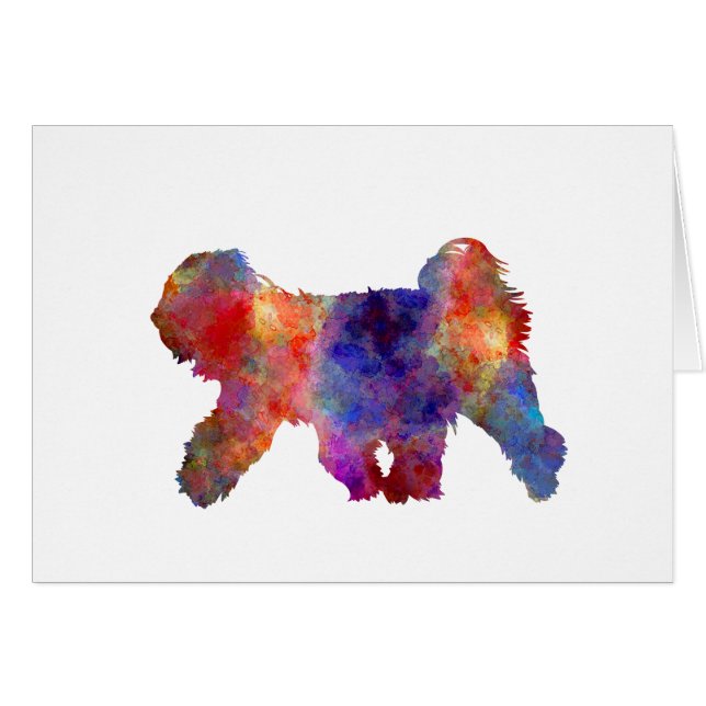 Tibetan Terrier in watercolor (Voorkant Horizontaal)