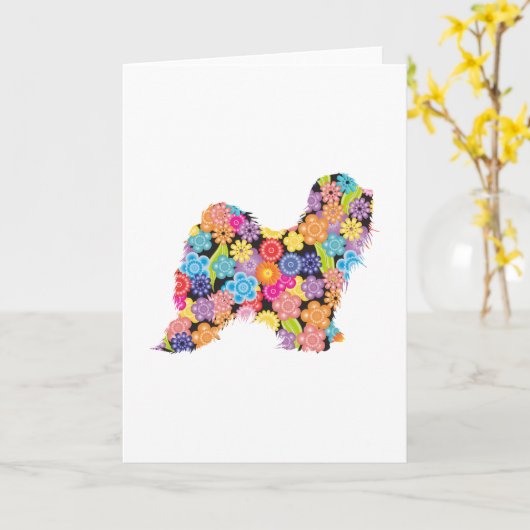Tibetan Terrier Kaart (Gele Bloem)