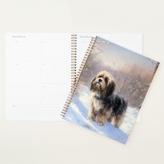 Tibetan Terrier Laat het Sneeuwen Kerstmis Planner (Display)