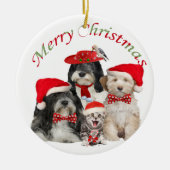 Tibetan Terrier Merry Christmas Ornament (Voorkant)