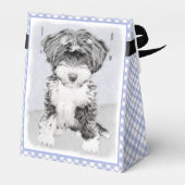 Tibetan Terrier Painting - Cute Original Dog Art Bedankdoosjes (Achterkant)