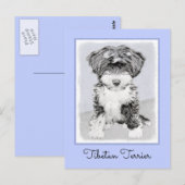 Tibetan Terrier Painting - Cute Original Dog Art Briefkaart (Voorkant / Achterkant)