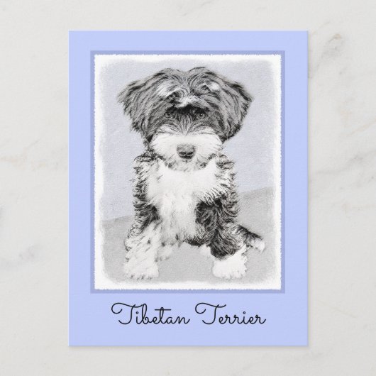 Tibetan Terrier Painting - Cute Original Dog Art Briefkaart (Voorkant)