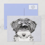 Tibetan Terrier Painting - Cute Original Dog Art Briefkaart (Voorkant / Achterkant)