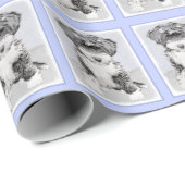 Tibetan Terrier Painting - Cute Original Dog Art Cadeaupapier (Rol Hoek)