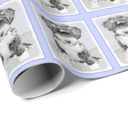 Tibetan Terrier Painting - Cute Original Dog Art Cadeaupapier (Rol Hoek)