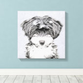 Tibetan Terrier Painting - Cute Original Dog Art Canvas Afdruk (Insitu (Houten vloer))