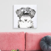 Tibetan Terrier Painting - Cute Original Dog Art Canvas Afdruk (Insitu (Woonkamer))