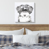 Tibetan Terrier Painting - Cute Original Dog Art Canvas Afdruk (Insitu (Slaapkamer))