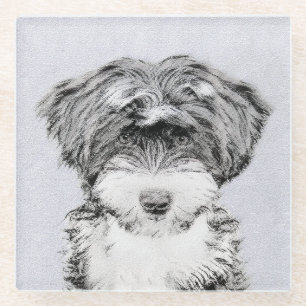 Tibetan Terrier Painting - Cute Original Dog Art Glazen Onderzetter