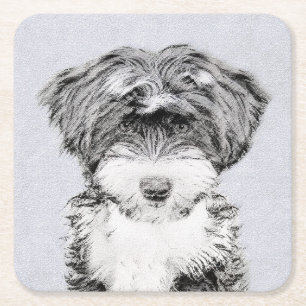 Tibetan Terrier Painting - Cute Original Dog Art Kartonnen Onderzetters