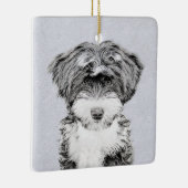 Tibetan Terrier Painting - Cute Original Dog Art Keramisch Ornament (Rechts)