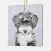 Tibetan Terrier Painting - Cute Original Dog Art Keramisch Ornament (Links)