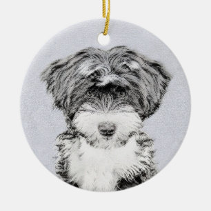Tibetan Terrier Painting - Cute Original Dog Art Keramisch Ornament