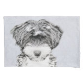 Tibetan Terrier Painting - Cute Original Dog Art Kussensloop (Voorkant)