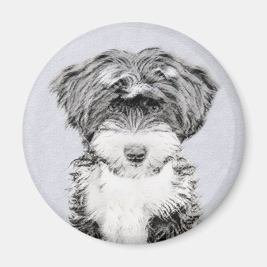 Tibetan Terrier Painting - Cute Original Dog Art Magneet (Voorkant)
