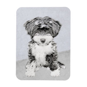 Tibetan Terrier Painting - Cute Original Dog Art Magneet